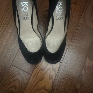 Michael Kors Black Peep-Toe Heels